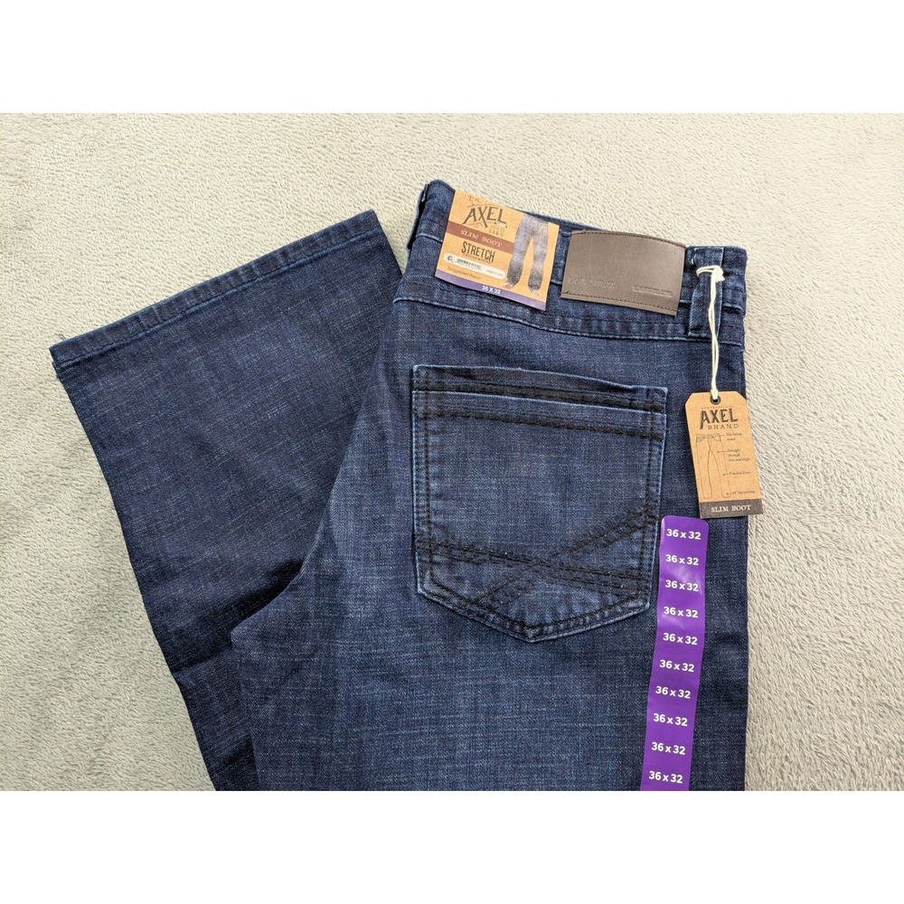 TK Axel Mens Slim Boot Stretch Jeans Dark Wash AXMB0110 36x32 NWT
